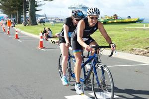 Mary Fisher and guide Sandy Boubee